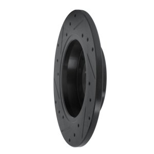 Audi A4 Brake Rotor (1) - Rear Right - R1 Concepts - Drilled & Slotted - Black - `00-`08